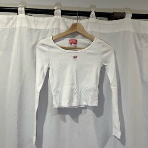 Diesel Classic White Long Sleeve Women's Tee